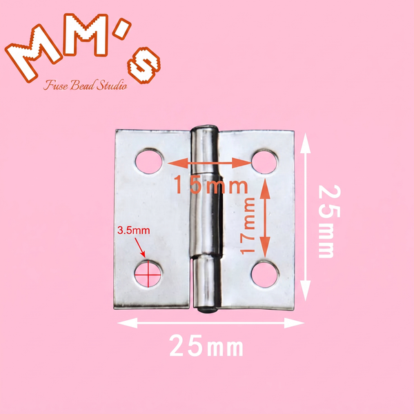 Mini hinges for 3D fuse bead boxes