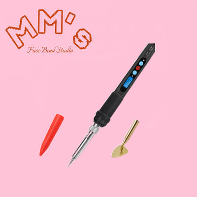 Electric heat pen with ironing tip for fuse beads