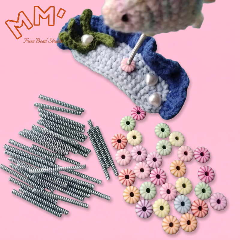 Flower base springs for 3D bead builds