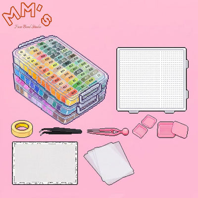 221,000 fuse beads kit with square storage boxes