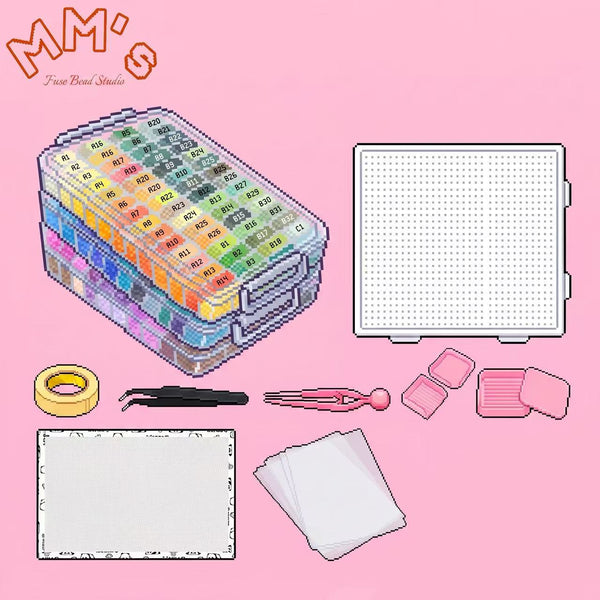221,000 fuse beads kit with square storage boxes