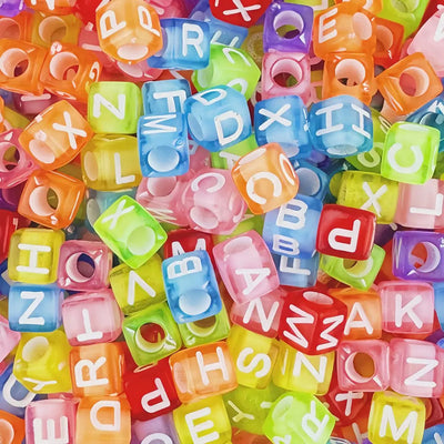 Kandi bracelets with letter and number beads, 3-pack
